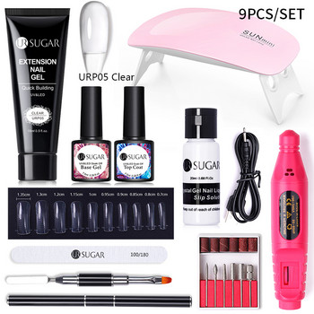 Σετ μανικιούρ UR SUGAR Extension Nail UV Gel Kit Λάμπα LED False Nail Extend επέκταση Βερνίκι Σετ Βάσης Κορυφαίο ακρυλικό διάλυμα