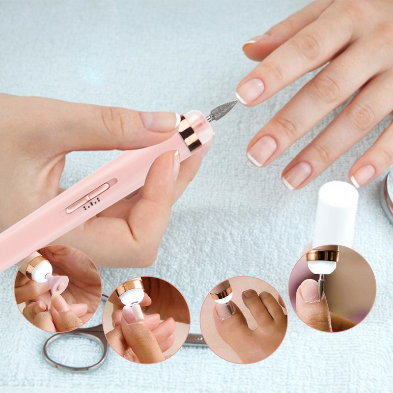 Elektrinis nagų rinkinys Manikiūro rinkinys 5 viename Manikiūro aparatas Nagų šlifuoklis Dildžių šlifavimo rinkinys Nagų buferio poliruoklio šalinimo gręžtuvas