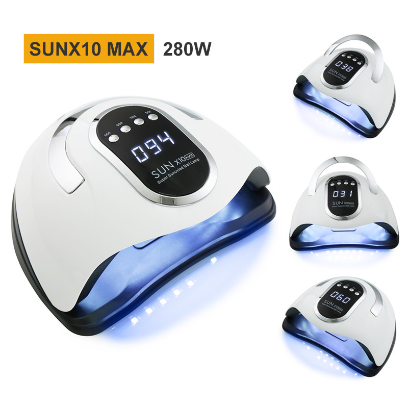 SUNX10 MAX körömszárító LED UV körömlámpa intelligens automatikus érzékelővel, digitális kijelzővel 4 időzítőt beállító körömszárító lámpa