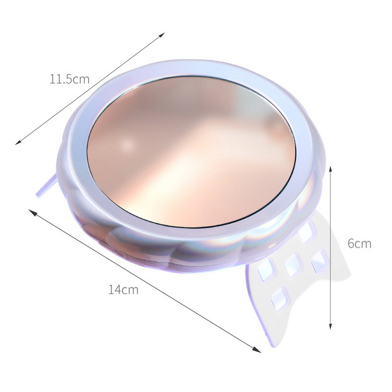 Maža nešiojama 54 W makiažo veidrodinė nagų lempa, dviguba šviesos šaltinio greitai džiūstanti ištraukiama atrama didelės raiškos veidrodis
