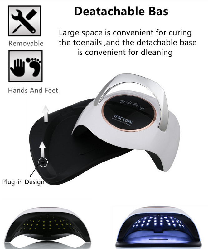 Lampă de uscător cu gel acrilic pentru unghii cu 60 LED-uri UV LED Lampă pentru uscător de unghii cu senzor inteligent Mod de căldură scăzută Mașină de manichiură roz pentru arta unghiilor