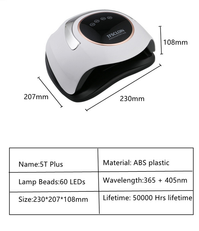 Lampă de uscător cu gel acrilic pentru unghii cu 60 LED-uri UV LED Lampă pentru uscător de unghii cu senzor inteligent Mod de căldură scăzută Mașină de manichiură roz pentru arta unghiilor