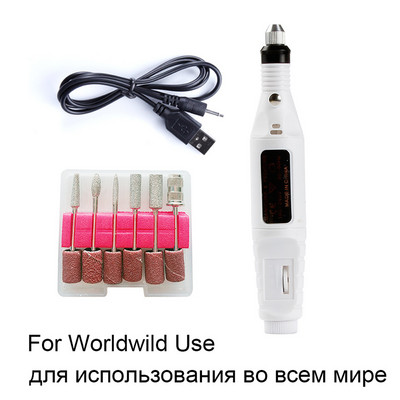 Faylisvow električni aparat za manikuru pedikuru USB bušilica za nokte Odstranjivač gela za nokte Glodala za brušenje noktiju