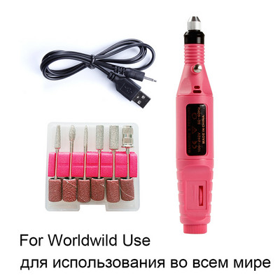 Faylisvow električni aparat za manikuru pedikuru USB bušilica za nokte Odstranjivač gela za nokte Glodala za brušenje noktiju