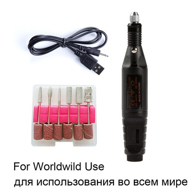 Faylisvow električni aparat za manikuru pedikuru USB bušilica za nokte Odstranjivač gela za nokte Glodala za brušenje noktiju