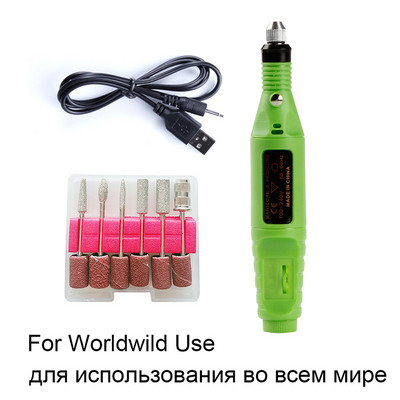 Faylisvow električni aparat za manikuru pedikuru USB bušilica za nokte Odstranjivač gela za nokte Glodala za brušenje noktiju