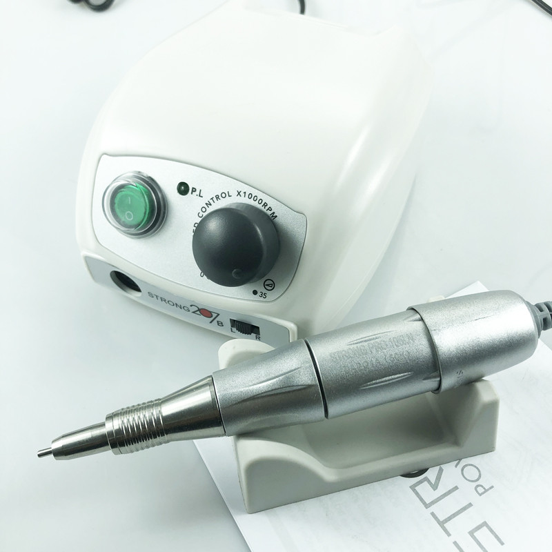 Stiprus 207B 65W elektrinis nagų gręžimo valdymo blokas, 35000 aps./min. 50000 RPM rankinis instrumentas Stiprus 210 manikiūro pedikiūro nagų gręžimo aparatas