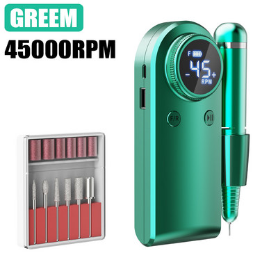 Električna brusilica za nokte od 45000 okretaja u minuti Punjiva glodalica za bušilicu za manikuru Prijenosna električna turpija za nokte Gel za poliranje noktiju