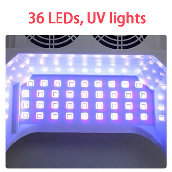 2 σε 1 UV Led Lamp Nail Manicure Vacuum Cleaner Manicure 45W Nail Dust Collector Lamp for Drying Nails Light LED Gel
