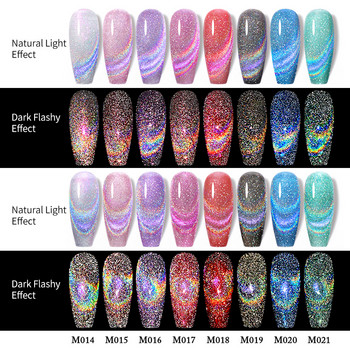 UR SUGAR 7.5ML 8 τμχ Reflective Cat Magnetic Gel Laser Σετ Rainbow Colors Holographic Magnetic Cat Nail Gel UV LED Βερνίκια