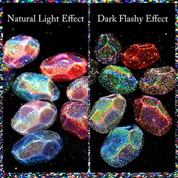 UR SUGAR 7.5ML 8 τμχ Reflective Cat Magnetic Gel Laser Σετ Rainbow Colors Holographic Magnetic Cat Nail Gel UV LED Βερνίκια