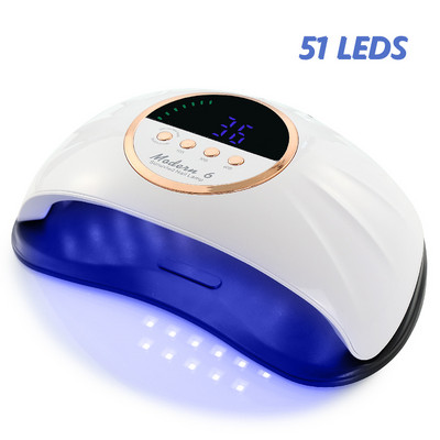 Nová moderná 6-lampa na nechty 150W UV LED sušička na nechty na vytvrdzovanie gélov a lakov s inteligentným senzorom Manikúra Nail Art Salon Vybavenie Značka