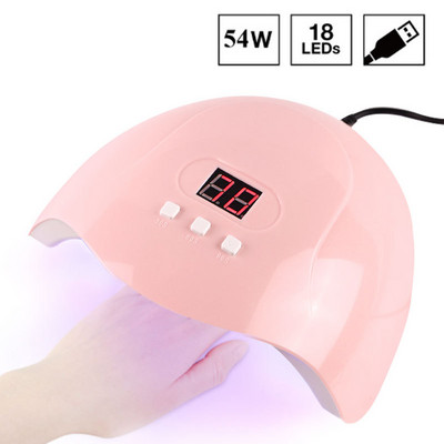 1db új hordozható összecsukható körömlakk szárító UV gél LED 54W kötőzselé gyorsszáradás időzítő lámpa Nail Art USB körömszárító berendezés