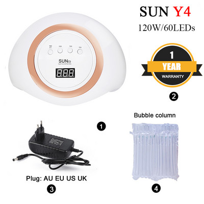 RainSolid SUN Y4 UV LED lámpa körömszárítóhoz 120W/114W/24W jéglámpa manikűr zselés körömlámpa szárító eszközökhöz