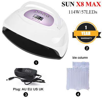 RainSolid SUN Y4 UV LED lámpa körömszárítóhoz 120W/114W/24W jéglámpa manikűr zselés körömlámpa szárító eszközökhöz
