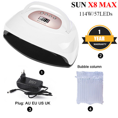 RainSolid SUN Y4 UV LED lámpa körömszárítóhoz 120W/114W/24W jéglámpa manikűr zselés körömlámpa szárító eszközökhöz