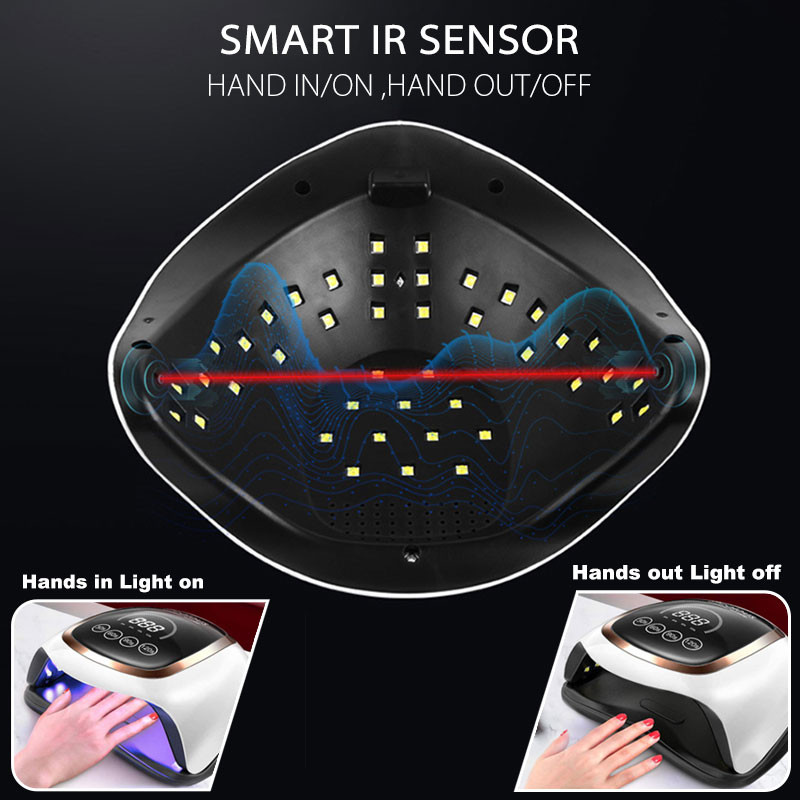 UV LED lempa nagų gelio džiovintuvui su 42 šviesos diodais manikiūro gelinio lakavimo judesio jutimui namuose Profesionali LED lempa Dropshipping