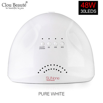 Clou Beaute UV lempa nagams 48W SUNone LED nagų džiovintuvas manikiūrui kietinti Visiems gelinio lakavimo nagų lempa 5s/30s/60s automatinis jutiklis