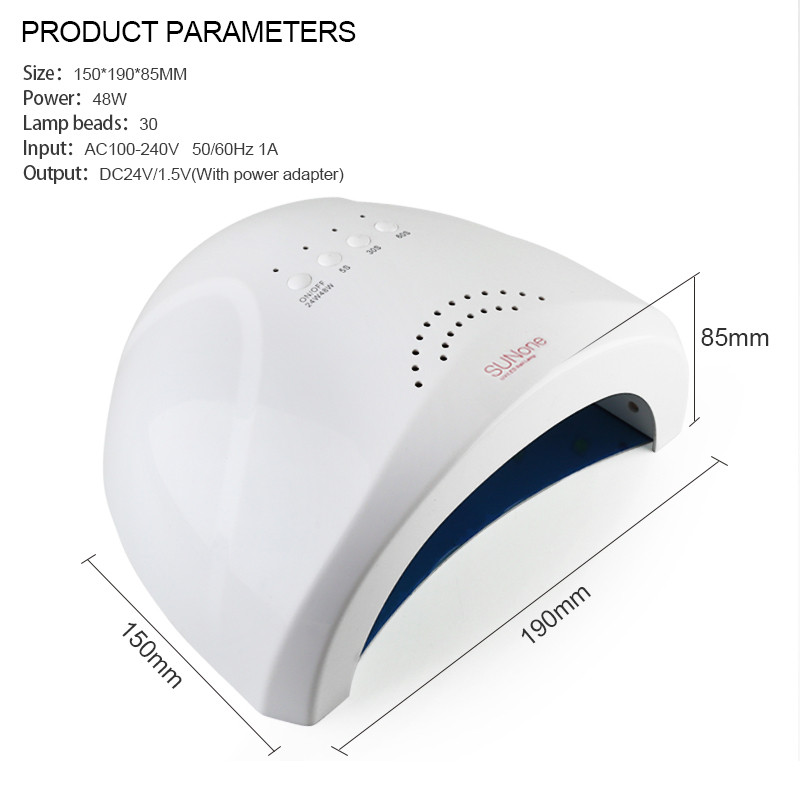 Clou Beaute UV lámpa körömhöz 48W SUNone LED körömszárító manikűrhöz Kikeményedő géllakk körömlámpa 5s/30s/60s automatikus érzékelő