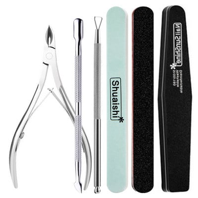 Nail Set Art Sand Files puffer szivacsblokk kefe körömreszelő készlet kutikula fogóval Professzionális körömreszelő UV géllakk eszközök