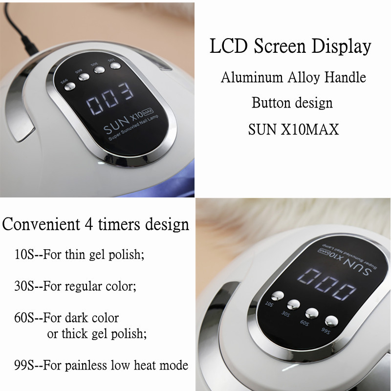 SUN X10MAX professzionális LED UV körömlámpa szárító 66db LED UV gél /hosszabbító gél /kemény géllakk UV lámpa körömszalon otthoni használatra