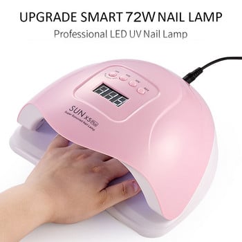 SUN X5 Plus Nail Dryer 72W UV LED Λάμπα νυχιών για ωρίμανση Βερνίκι UV Gel Βερνίκι νυχιών με αυτόματο αισθητήρα Εργαλείο τέχνης μανικιούρ πεντικιούρ