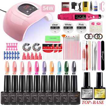 Σετ νυχιών DIY με λάμπα LED Dryer Nail Drill Machine Σετ Μανικιούρ Σετ Poly Nail Gels Nail Gel Polish Σετ Soak-off Nail Art Σετ