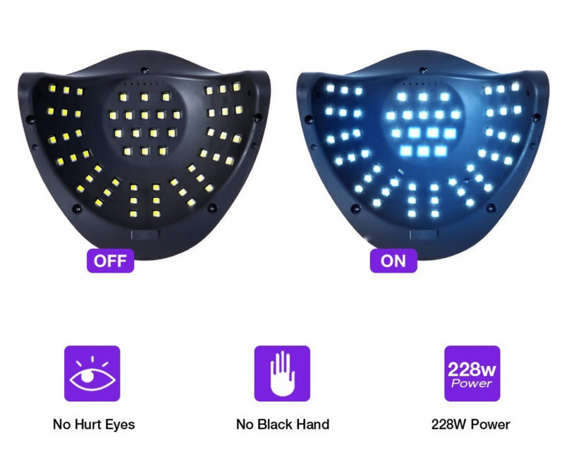 UV šviesa su judesio jutikliu Led sauso nagų lako gelis 114W