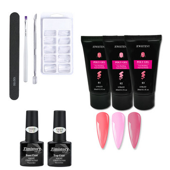 Poly Nail Gel Kit Σετ Μανικιούρ με Led Nail Lamp Σετ νυχιών UV Varnishes Hybrid For Nail Extension Acrylic Gel Polish Nail Art