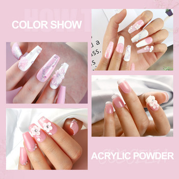 Coscelia Acrylic Powder Set Nail Kit 3 Colors Carving Nail Powder Acrylic Liquid Monomer Crystal Set for Nail Extension Beginner