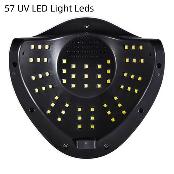 57 LEDs Ισχυρό στεγνωτήριο νυχιών UV LED λάμπα νυχιών για πολυμερισμό βερνίκι νυχιών με τζελ με ανίχνευση κίνησης εργαλείο κομμωτηρίου μανικιούρ πεντικιούρ