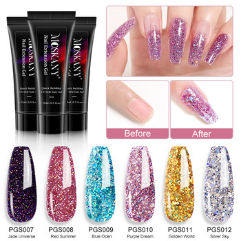 Poly UV Gel Kit All for Manicure Gel Επέκτασης Νυχιών Σετ Slip Solution Builder Acrylic Gel Polish Nail Art Tool Σετ Polygels