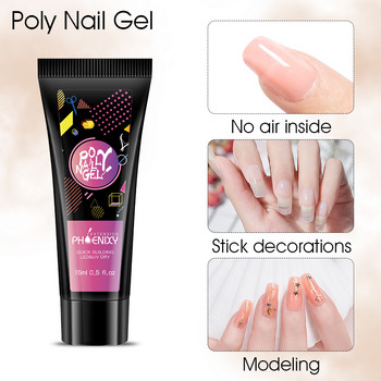 Σετ μανικιούρ Poly Nail Extension Kit with 36W Nail Drying Lamp Gel for Extension Semi Permanent Varnish Nail Tools Kit Nails