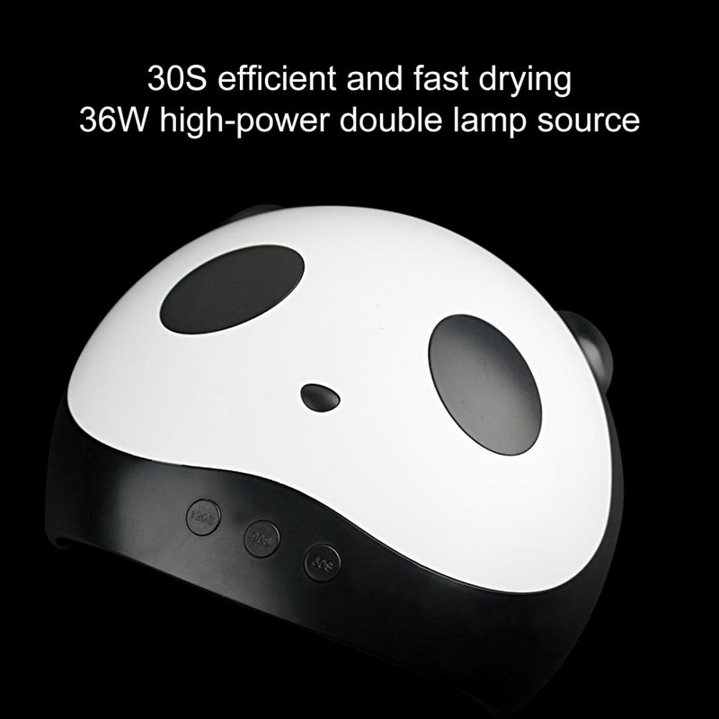 1 szett körömfényterápiás gép infravörös érzékelő 3 sebességes 36 W-os LED körömlámpa 12 lámpagyöngyös mini Panda körömlakk szárító nőknek