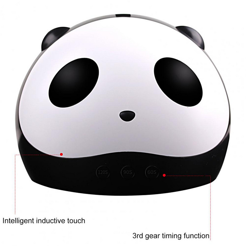 1 szett körömfényterápiás gép infravörös érzékelő 3 sebességes 36 W-os LED körömlámpa 12 lámpagyöngyös mini Panda körömlakk szárító nőknek