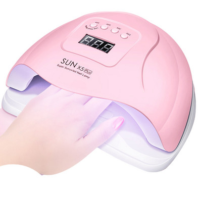 Lampă UV LED pentru unghii Sursă de lumină dublă 120W Aparat inteligent de fototerapie cu inducție Timp în 4 trepte Uscare rapidă Fără mâini negre