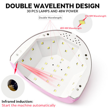 KADS 48W Nail Lamp Machine of Gel Nail Polish Dryer UV Led Lamp 30 LEDS Dryer Nail LED Manicure Gel Nail Light US EU Plug