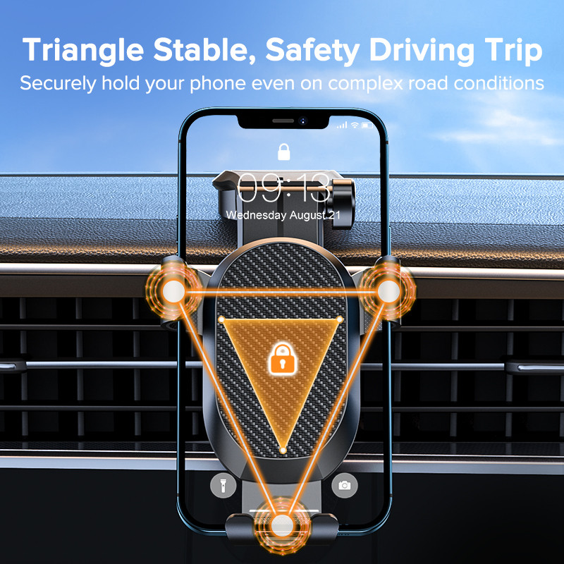 QOOVI Držač za telefon u automobilu Stalak za mobitel Nosač za pametni telefon Gravitacija Bez magnetske podrške Za iPhone 13 12 11 X Xiaomi Samsung Huawei