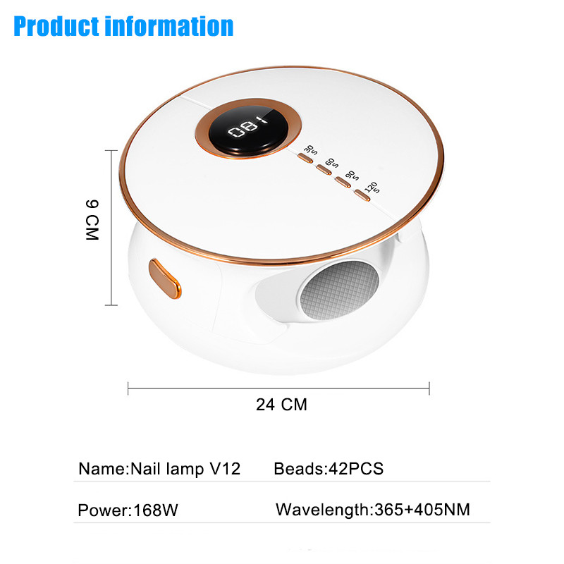LED lampa za nokte UV lampa velike snage za sušenje noktiju za stvrdnjavanje svih gelova Lampa za nokte sa senzorom pokreta Alati za manikuru za kućnu upotrebu