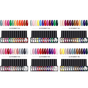 Σετ βερνικιού νυχιών UR SUGAR Colors Gel Ημιμόνιμο UV Led Gel Vernish for Set Soak Off Nail Kit Set Top Coat