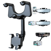 Suport de telefon pentru oglindă retrovizoare pentru mașină, 360°, pentru suport pentru telefon și GPS, suport rotativ, reglabil, telescopic