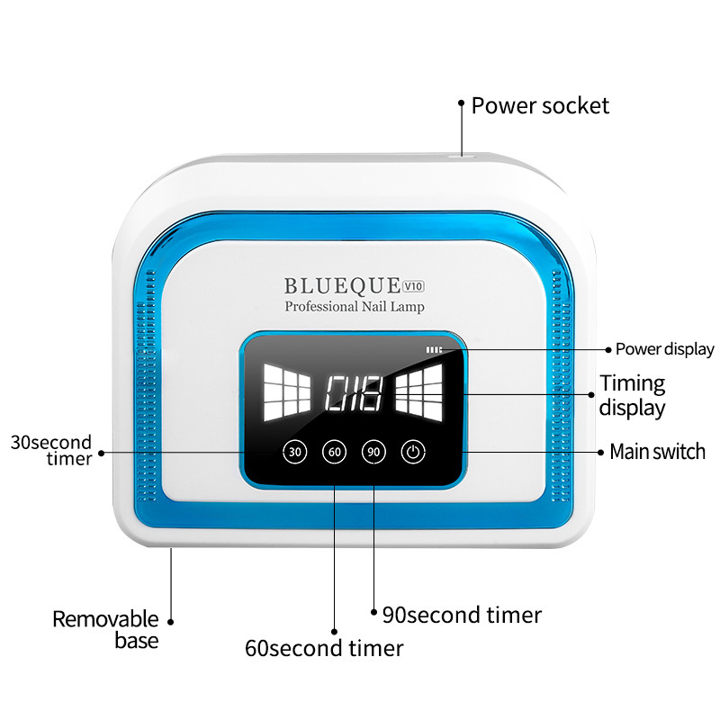Nauja įkraunama 120 W nagų lempa UV LED šviesos belaidis gelinio lakavimo džiovintuvas su įmontuota baterija, skirta kietinti akrilą ir gelinį laką