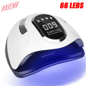 Körömszárító lámpa 66LED-s UV LED-es körömszárító az összes zselés körömlakk kikeményítéséhez. Körömlámpa manikűrhöz Smart Sensor Szalon eszközökkel