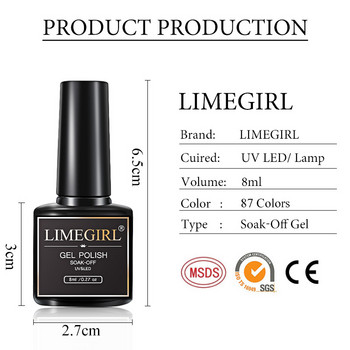 Limegirl 6 ΤΕΜ/ΣΕΤ Gel Βερνίκι Νυχιών Σετ Χειμερινό Πολύχρωμο Ημιμόνιμο UV Gel Μανικιούρ Soak Off DIY Nail Art Gel Varnishes Kit