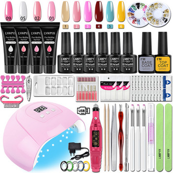 LNWPYH Σετ νυχιών Nail Gel Tools Kit 54W/36W Λάμπα νυχιών 18/12/6 Χρώματα UV Gel Βερνίκι νυχιών Κιτ Περιέχει Σετ νυχιών μηχανής για τρυπάνι νυχιών