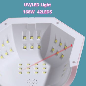 42LEDs Nail Dryer UV LED Λάμπα νυχιών για ωρίμανση όλων των βερνικιών νυχιών με τζελ με αισθητήρα κίνησης Επαγγελματικός εξοπλισμός σαλονιού μανικιούρ