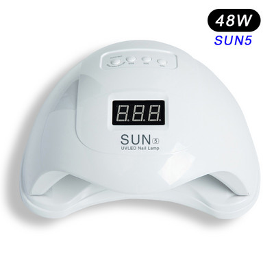 48W SUN5 Nail Lampara UV LED lámpa 24Leds körömszárító minden gélhez Lakk kötő lámpák 10s/30s/60s Smart Sensor Manikűr eszközök
