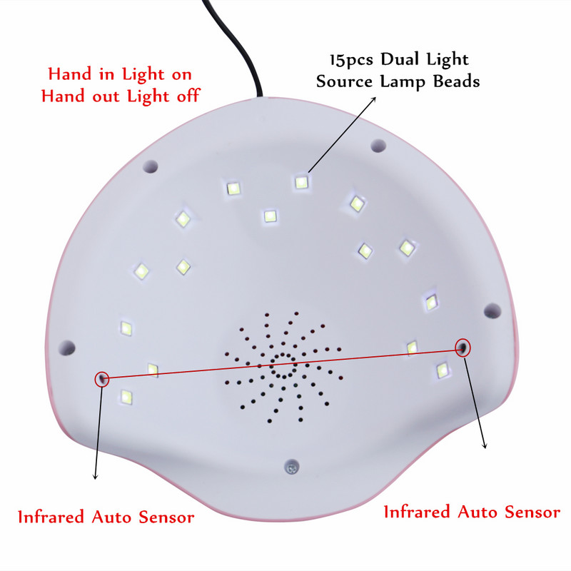 Hot Sale 2019 Új 30 W UV lámpa LED körömlámpás körömszárító minden géllakkhoz 30/60/90s időzítő manikűr eszköz gél lámpával