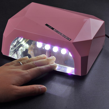 ENNKE 36W UV Λαμπτήρας 18 τμχ LED SUN LIGHT Διπλή πηγή φωτός Auto Sensor Nail Dryer for Nail Gel Curing σχήμα διαμαντιού