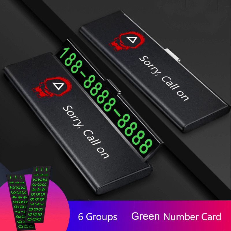 Egy kattintással elrejtett autó Ideiglenes parkolókártya telefonszám Ultra vékony fiók Elrejthető világító telefonszám rendszámtábla autótartozékok